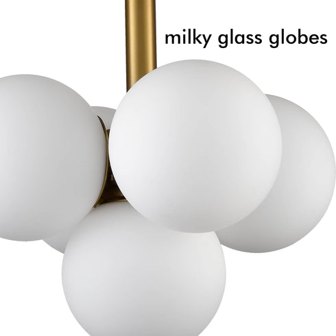 Mid-Century 5 Light Gold Kitchen Island Pendant Lighting